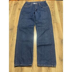 RED KAP Jeans, Men's Size 32-32, Blue, Denim, Straight Leg, 5-Pockets, Dark Wash